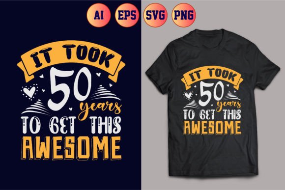 50 Years Birthday T-shirt Design 01 Review