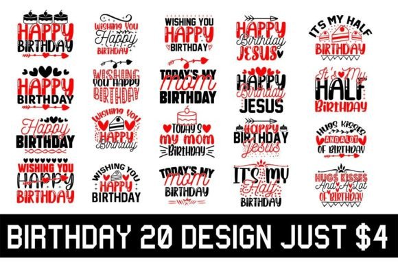 Birthday T-shirt and SVG Design Bundle – Graphics for T-Shirt Designs & Digital Sellers
