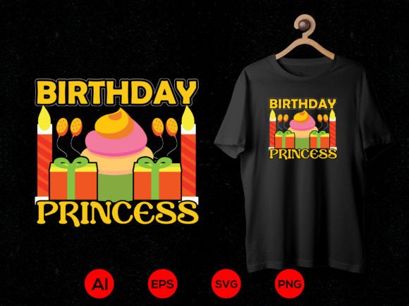 Birthday T-shirt Design 06: A Princess-Inspired Graphic for Marketing Magic
