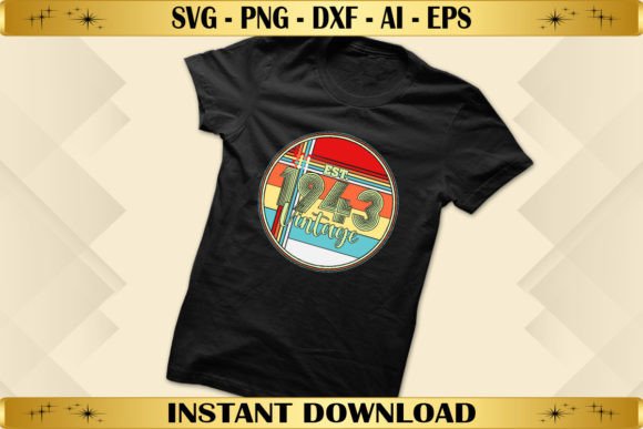 Est 1943 Vintage Birthday – Retro Graphics for T-Shirt Designs and Marketing Visuals