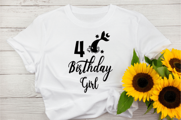 h1Mermaid 4th Birthday Girl: A Playful Graphic for T-Shirt Designs and Beyond/h1